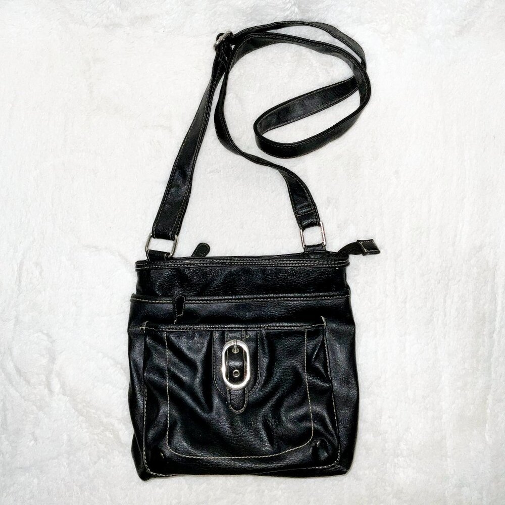 Black Leather Shoulder Strap Bag
